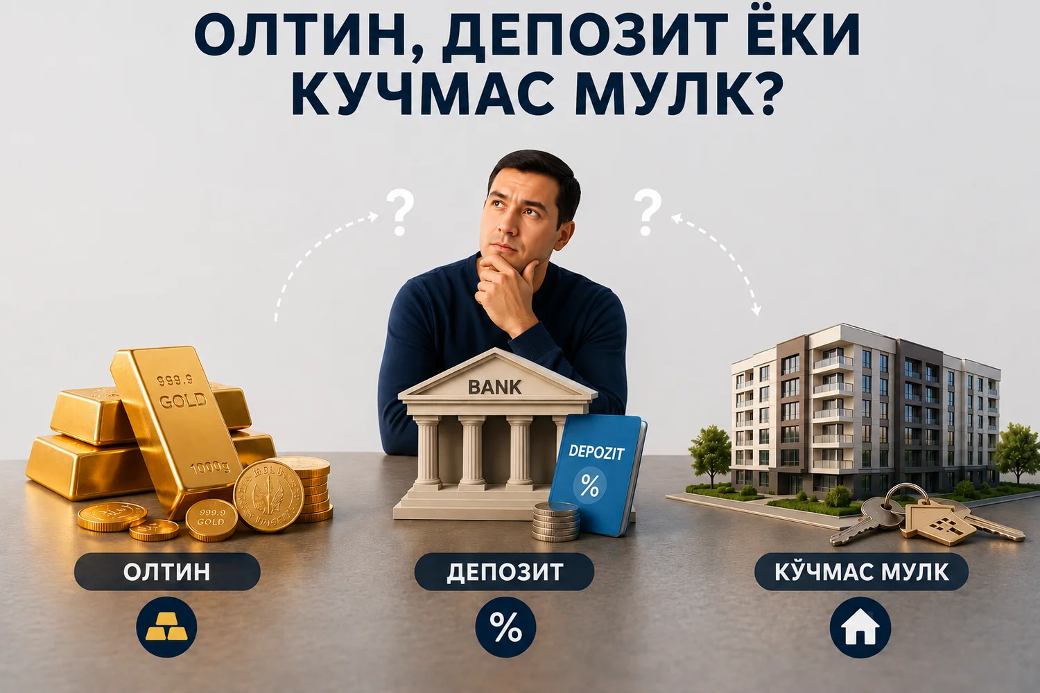 Олтин, депозит ёки кўчмас мулк: ўзбекистонликлар нимани танламоқда?